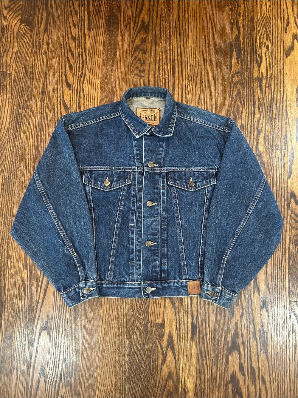 Vintage 90s Linson Jean Jacket Denim Trucker Jacket